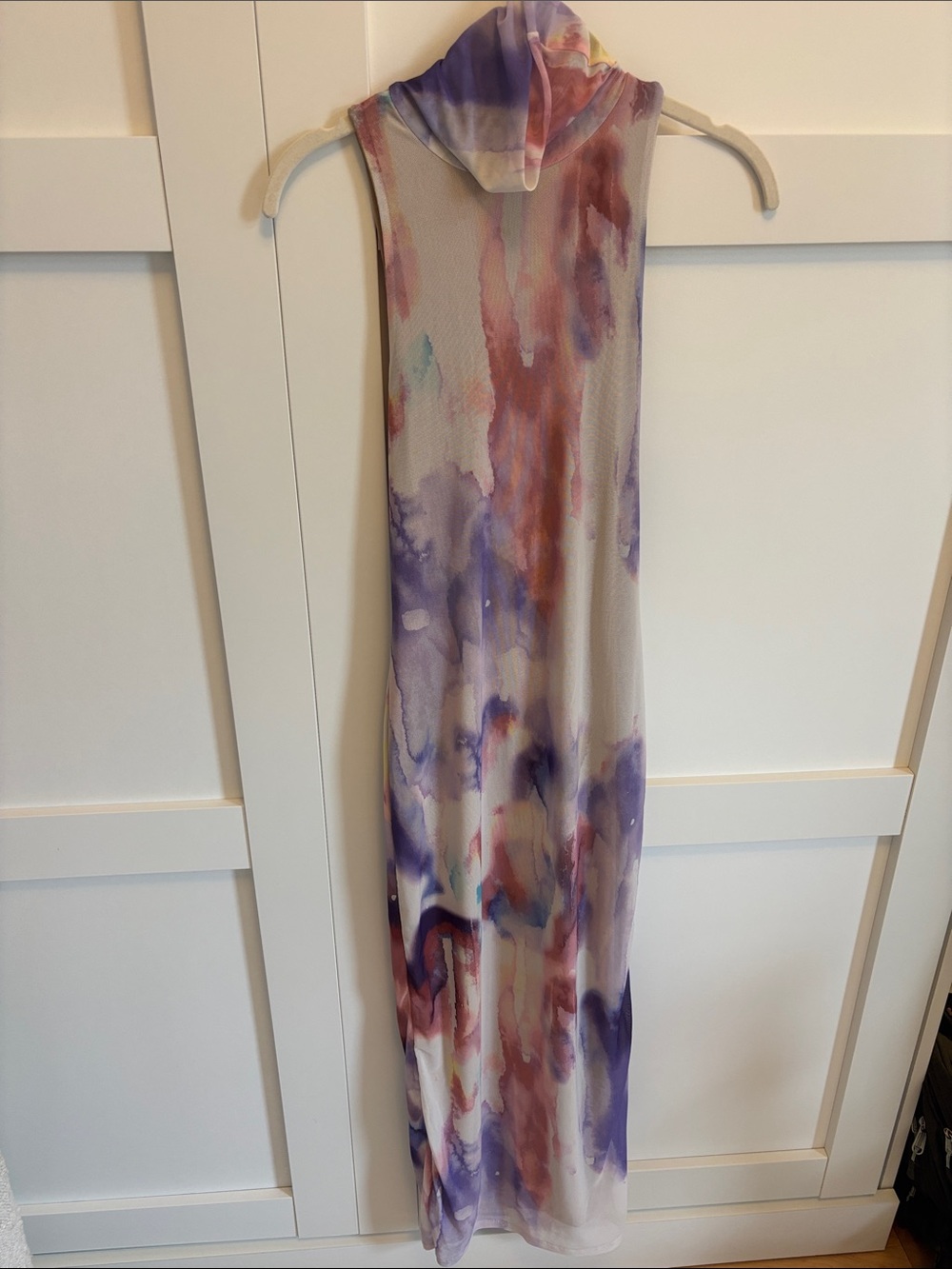Watercolor Sleeveless Backless Maxi Dress